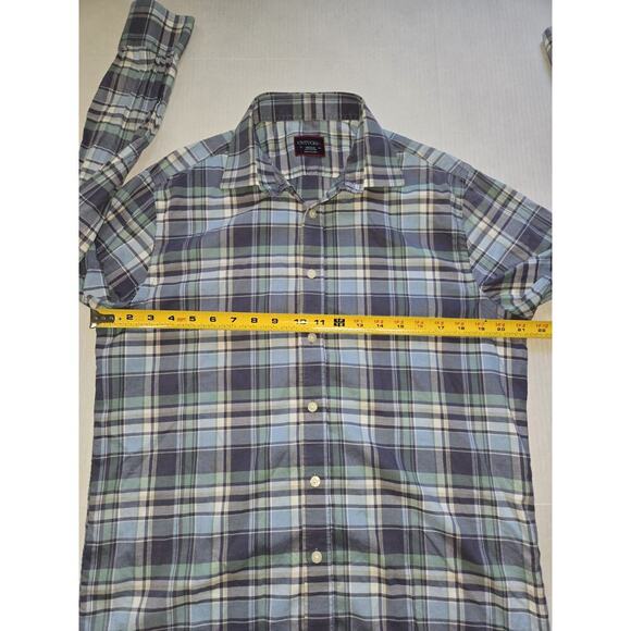 UNTUCKit Shirt Men Medium Blue Plaid RomBauer Preppy Long Sleeve Slim - Picture 7 of 11
